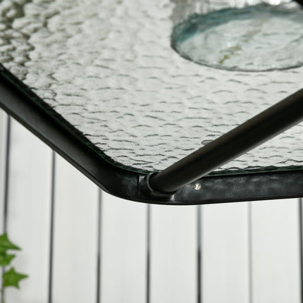 Quadratischer Metall-Gartentisch, 76x76 cm, wetterfest, schwarz