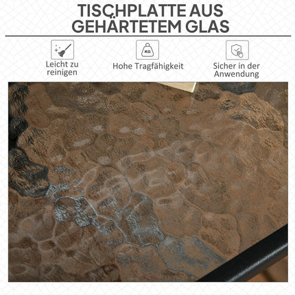 Quadratischer Metall-Gartentisch, 76x76 cm, wetterfest, schwarz