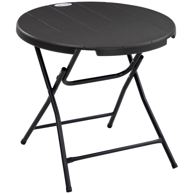 Runder Klapp-Gartentisch, 80 cm, dunkelgrau