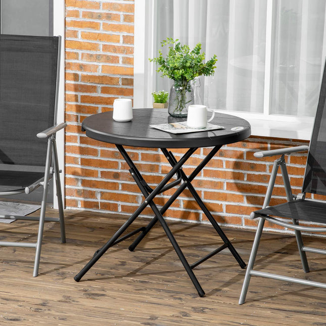 Runder Klapp-Gartentisch, 80 cm, dunkelgrau