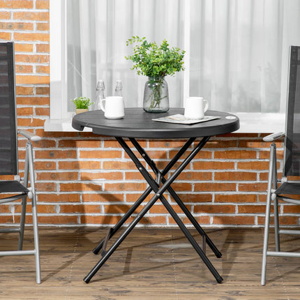 Kulatý skládací zahradní jídelní stůl, 80 cm, tmavě šedá
