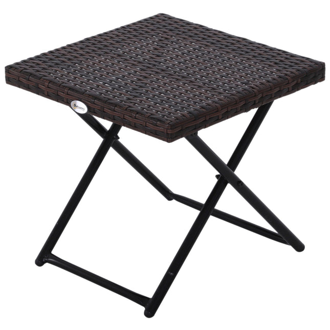 Klappbarer Gartentisch aus Polyrattan – Braun, 40x40x40 cm