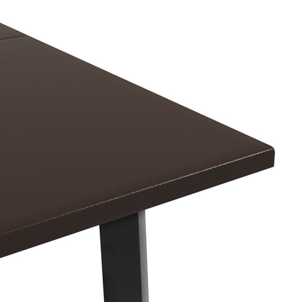 Square garden table with umbrella hole, steel, brown, seats 4