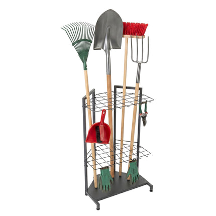 Garden Tool Rack, Steel, Holds 34 Tools, Anthracite