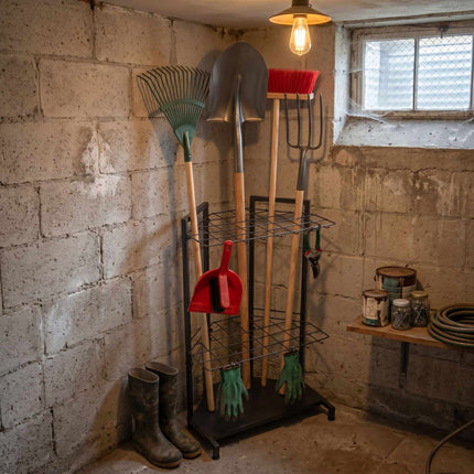 Garden Tool Rack, Steel, Holds 34 Tools, Anthracite