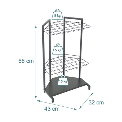 Garden Tool Rack, Steel, Holds 34 Tools, Anthracite