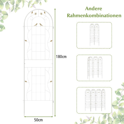 Gartenspalier-Set, 2 Stück verzinktes Metall 180 x 50 cm Weiß
