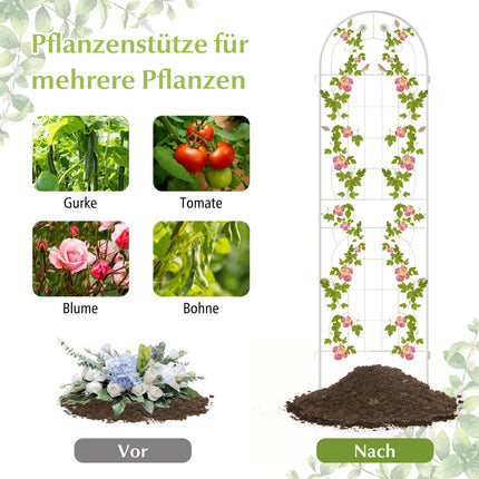 Gartenspalier-Set, 2 Stück verzinktes Metall 180 x 50 cm Weiß