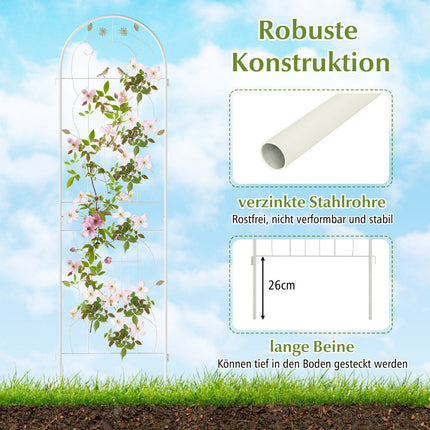 Gartenspalier-Set, 2 Stück verzinktes Metall 180 x 50 cm Weiß