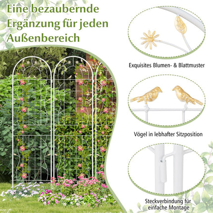 Gartenspalier-Set, 2 Stück verzinktes Metall 180 x 50 cm Weiß