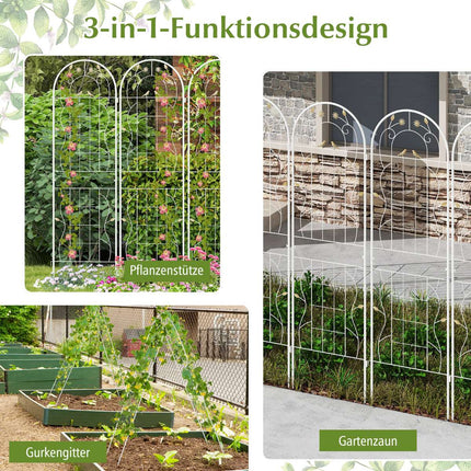 Gartenspalier-Set, 2 Stück verzinktes Metall 180 x 50 cm Weiß