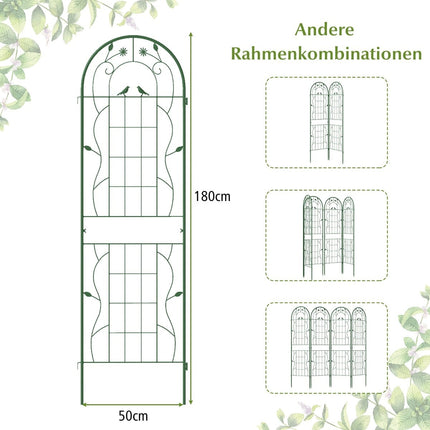 Rankhilfe-Set, Metall, 180x50 cm, Grün, 2er-Pack