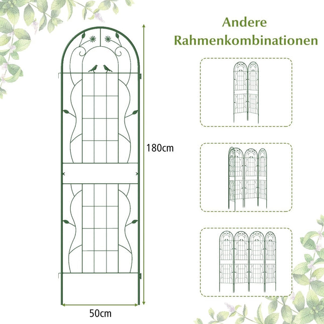 Rankhilfe-Set, Metall, 180x50 cm, Grün, 2er-Pack