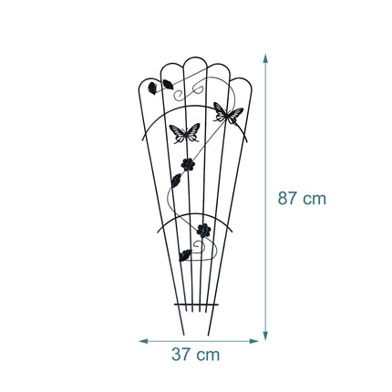 Gartenspalier 2er-Set, Kletterhilfe aus Metall mit Schmetterling