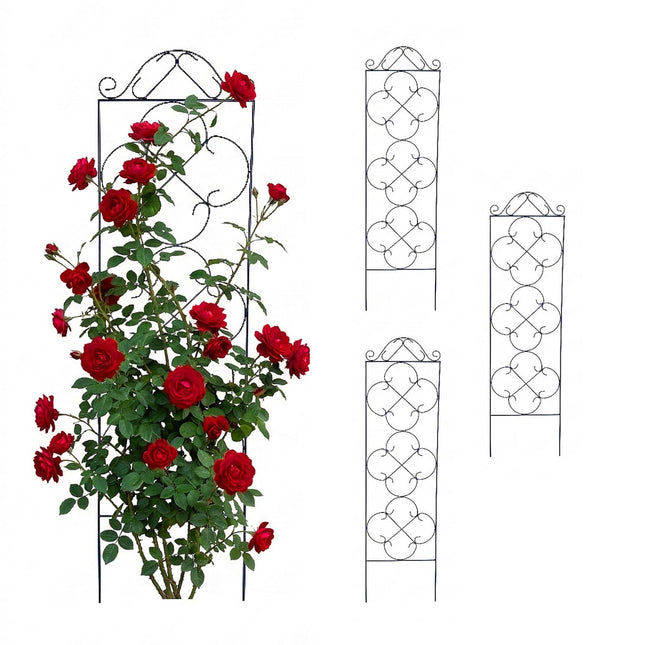 Gartenspalier 4er Set, Rankhilfe aus Metall