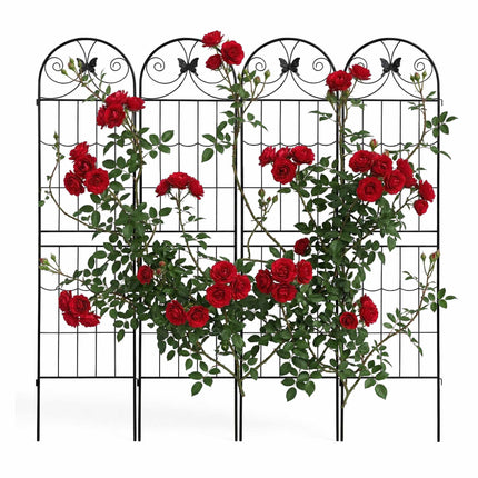 Gartenspalier 4er Set, pulverbeschichtetes Metall Rankgitter