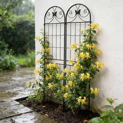 Gartenspalier 4er Set, pulverbeschichtetes Metall Rankgitter