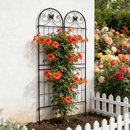 Gartenspalier 4er Set, pulverbeschichtetes Metall Rankgitter