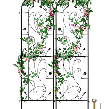 Garden Trellis for Climbing Plants, Metal, 60x15 in, 2-Pack