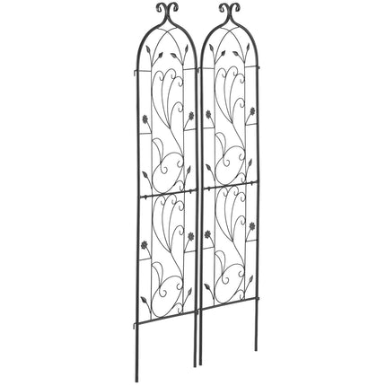 Garden Trellis for Climbing Plants, Metal, 60x15 in, 2-Pack