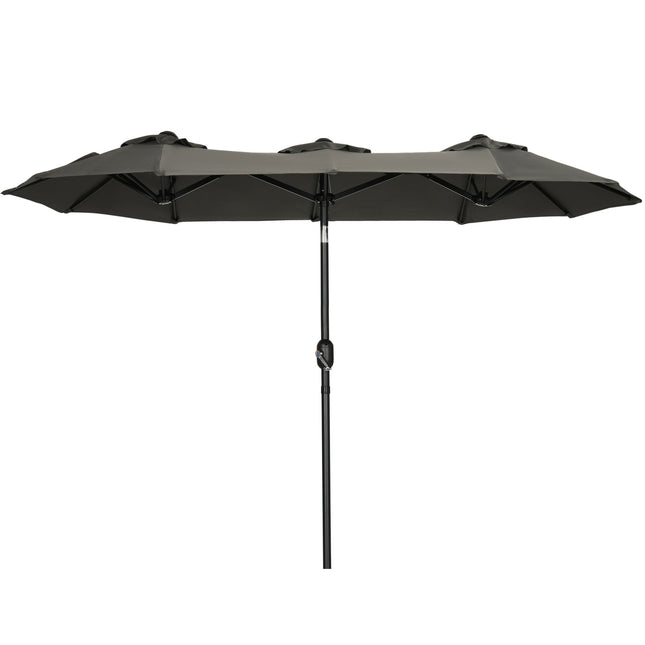Gartenschirm – Neigungsverstellbar, 285x147cm, Grau