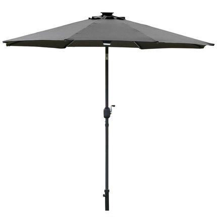 Gartenschirm mit Solar-LED-Beleuchtung – dunkelgrau, 270 cm