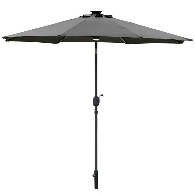 Gartenschirm mit Solar-LED-Beleuchtung – dunkelgrau, 270 cm