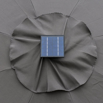Gartenschirm mit Solar-LED-Beleuchtung – dunkelgrau, 270 cm