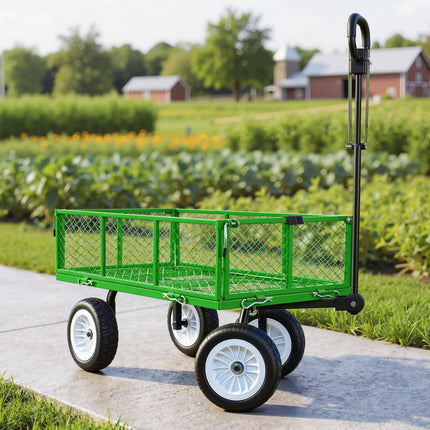 Garden Utility Cart, 900 lb Capacity, 10 in PU Tires
