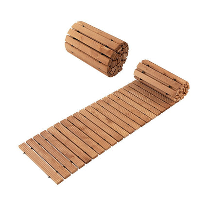 Garten-Holzweg 245 x 43 x 2 cm, rollbar, wetterfest, gerader Gehweg für den Außenbereich