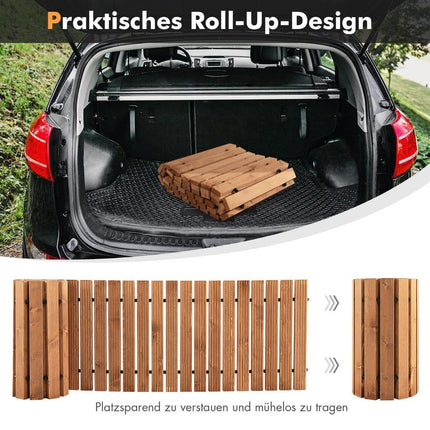 Garten-Holzweg 245 x 55 x 2 cm, rollbar, wetterfest, gerader Gehweg für den Außenbereich