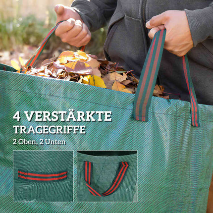 Gartensäcke 3x120L, wasserdicht und wiederverwendbar mit Griffen