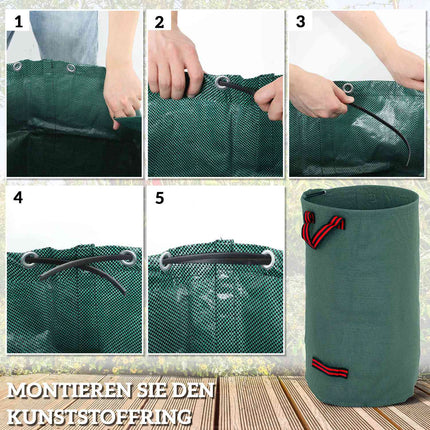 Gartensäcke 3x120L, wasserdicht und wiederverwendbar mit Griffen