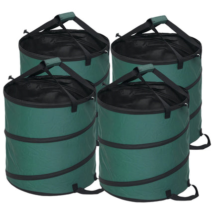 Sac de jardin 4x86L sac de déchets de jardin étanche avec poignées de couvercle à fermeture éclair, sac à feuilles robuste, sacs de jardin autoportants, sacs de déchets de jardin réutilisables pour déchets de jardin coupes vertes Aosom