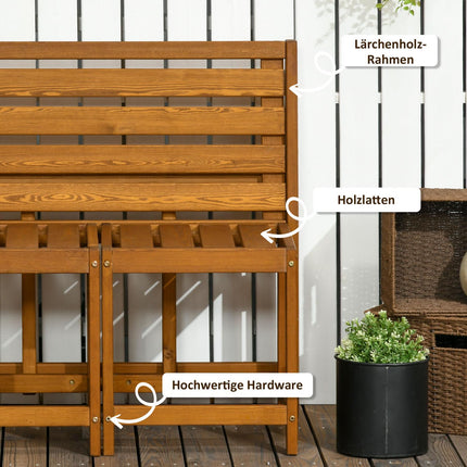 Wetterfeste 2-in-1 Gartenbank aus Lärchenholz in Teak-Optik