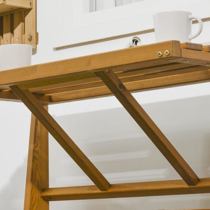 Wetterfeste 2-in-1 Gartenbank aus Lärchenholz in Teak-Optik