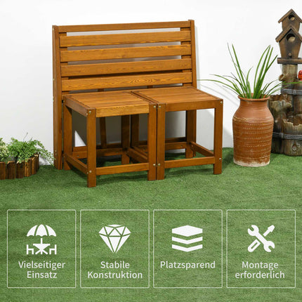Wetterfeste 2-in-1 Gartenbank aus Lärchenholz in Teak-Optik
