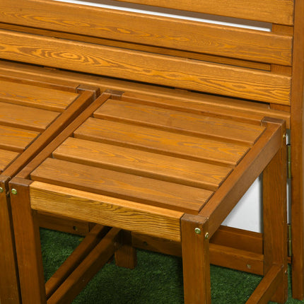 Wetterfeste 2-in-1 Gartenbank aus Lärchenholz in Teak-Optik