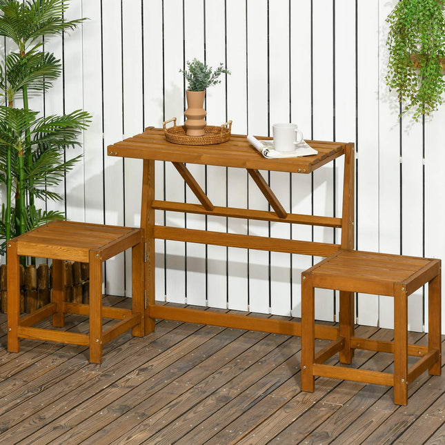 Wetterfeste 2-in-1 Gartenbank aus Lärchenholz in Teak-Optik