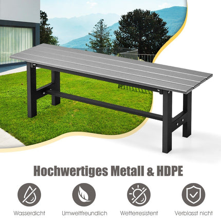 Gartenbank für 2 Personen mit Lattensitzfläche belastbar bis 300kg 120 x 36 x 40,5 cm grau