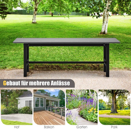 Gartenbank für 2 Personen mit Lattensitzfläche belastbar bis 300kg 120 x 36 x 40,5 cm grau
