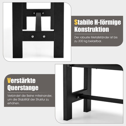 Gartenbank für 2 Personen mit Lattensitzfläche belastbar bis 300kg 120 x 36 x 40,5 cm grau