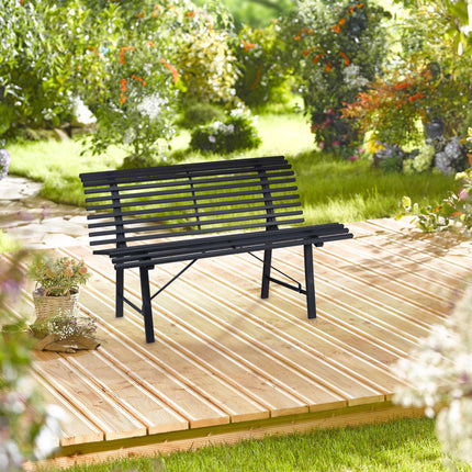 Gartenbank aus Stahl, anthrazit