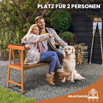 Gartenbank aus Akazienholz, belastbar bis 360 kg, 2-Sitzer Holzbank 110 x 46 x 72 cm
