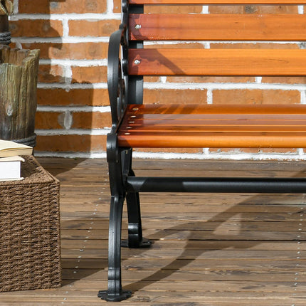 Gartenbank aus Teakholz mit Armlehnen, wetterfest, 2-Sitzer