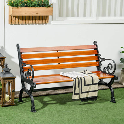 Gartenbank aus Teakholz mit Armlehnen, wetterfest, 2-Sitzer