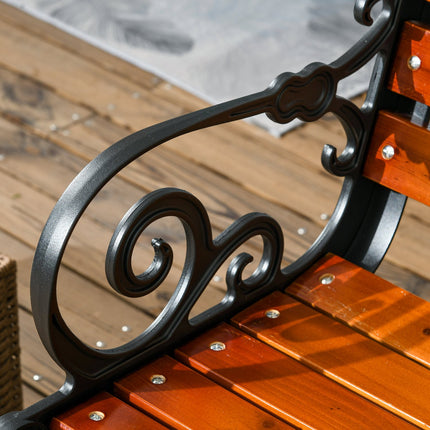 Gartenbank aus Teakholz mit Armlehnen, wetterfest, 2-Sitzer