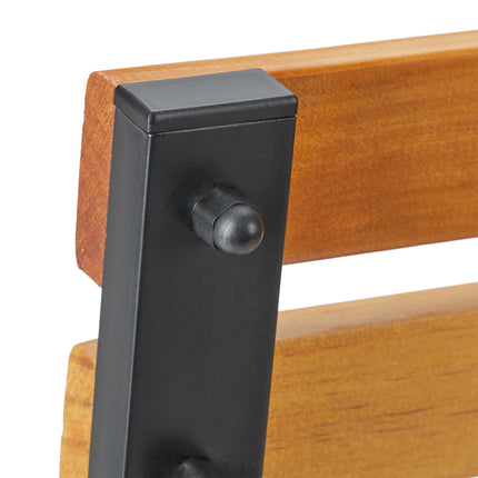 Garden bench steel frame & natural wood