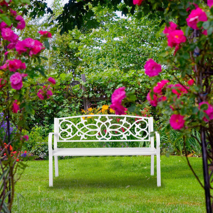 Garden bench vintage white