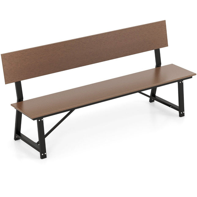Gartenbank wetterfeste 3er-Bank belastbar bis 500kg 183 x 52 x 85 cm braun